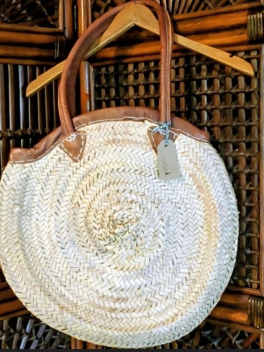 ALBA Hand Stitched Woven Beach Tote NWT